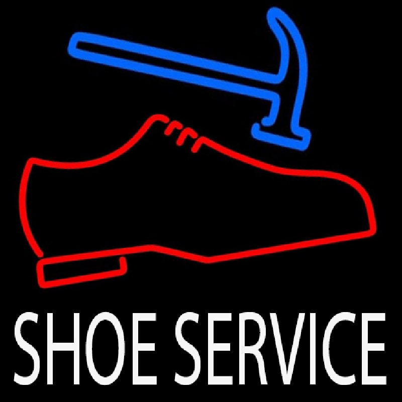 White Shoe Service Leuchtreklame