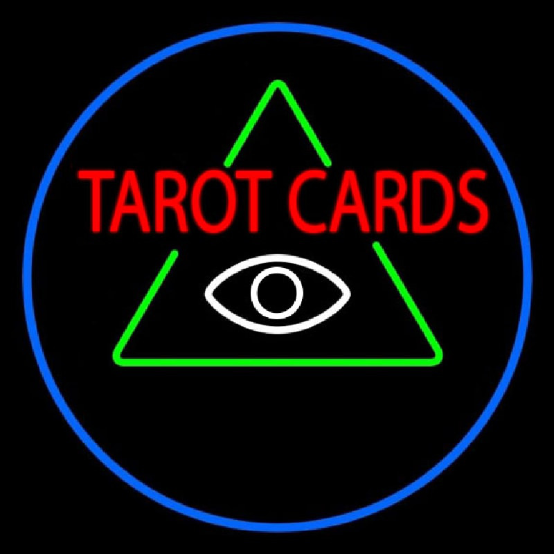 White Tarot Cards Logo Leuchtreklame