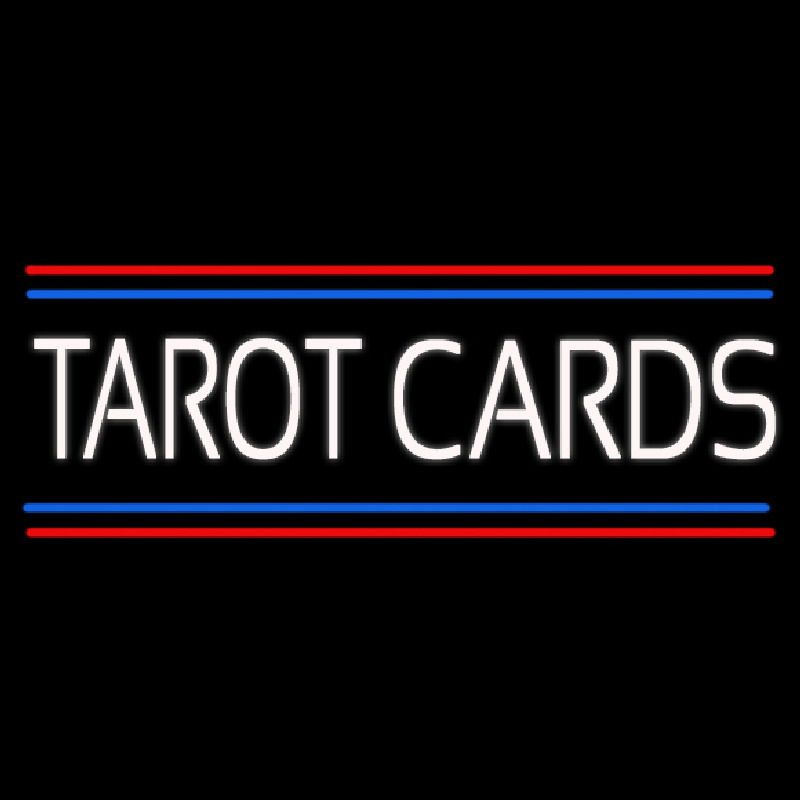 White Tarot Cards With Line Leuchtreklame