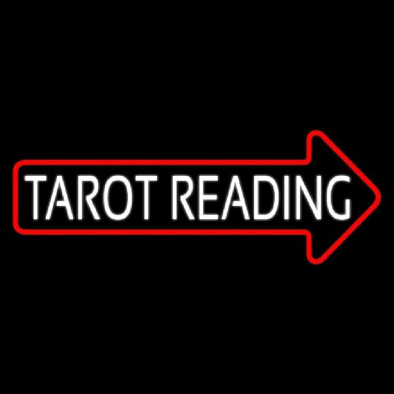 White Tarot Reading With Red Arrow Leuchtreklame