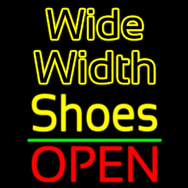 Wide Width Shoes Open Leuchtreklame