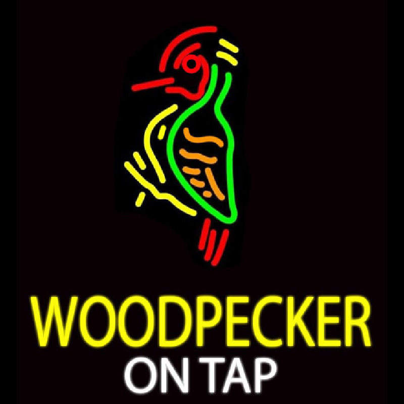 Woodpecker Hard Cider On Tap Leuchtreklame