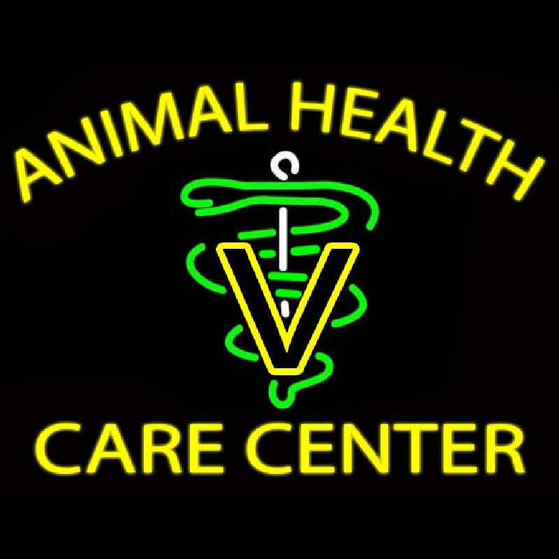 Yellow Animal Health Care Center Leuchtreklame