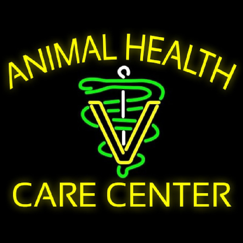 Yellow Animal Health Care Center Leuchtreklame