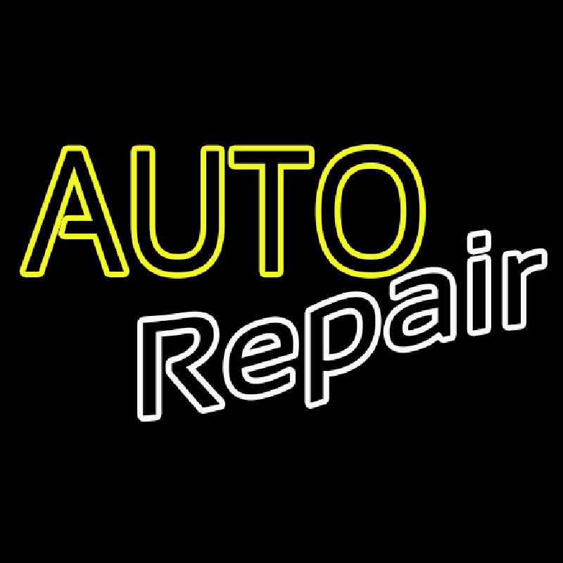 Yellow Auto White Repair Leuchtreklame