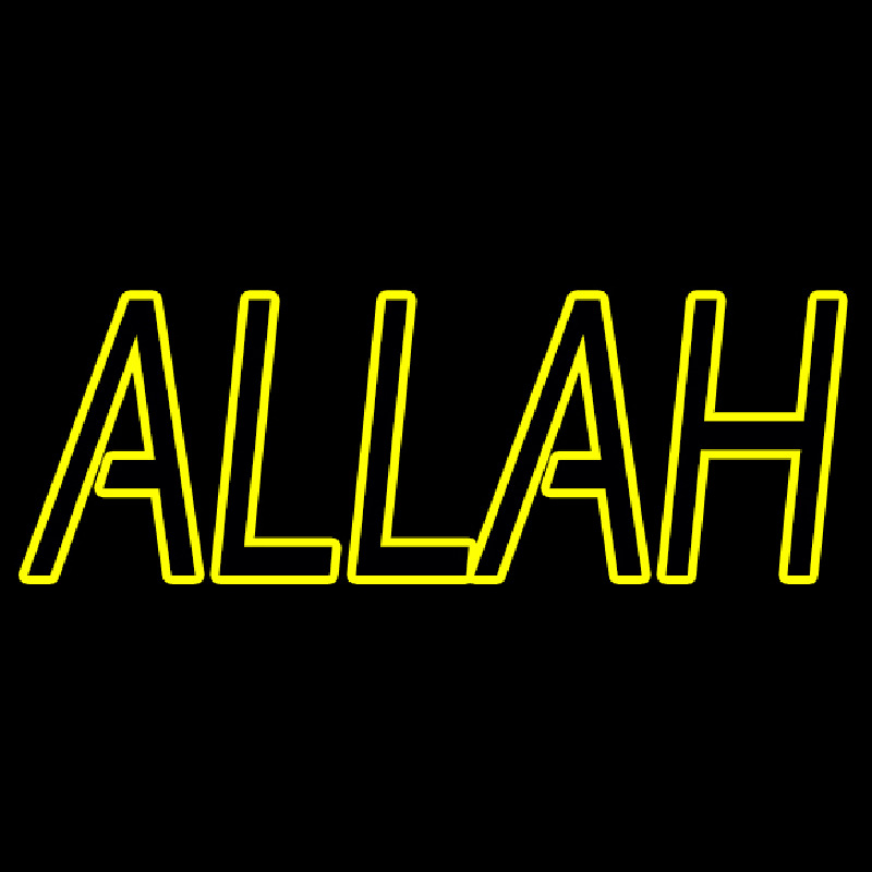 Yellow Double Stroke Allah Leuchtreklame