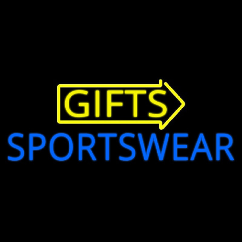 Yellow Gifts Sportswear Leuchtreklame