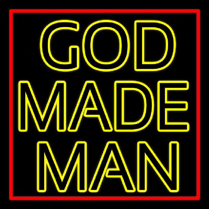 Yellow God Made Man Leuchtreklame