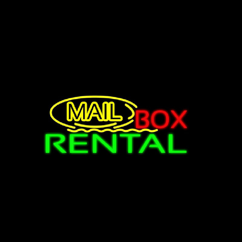 Yellow Mail Block Bo  Rental Leuchtreklame