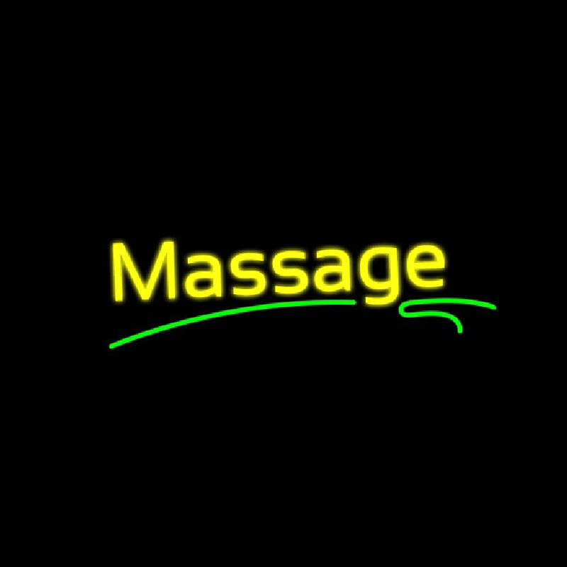 Yellow Massage Green Line Leuchtreklame