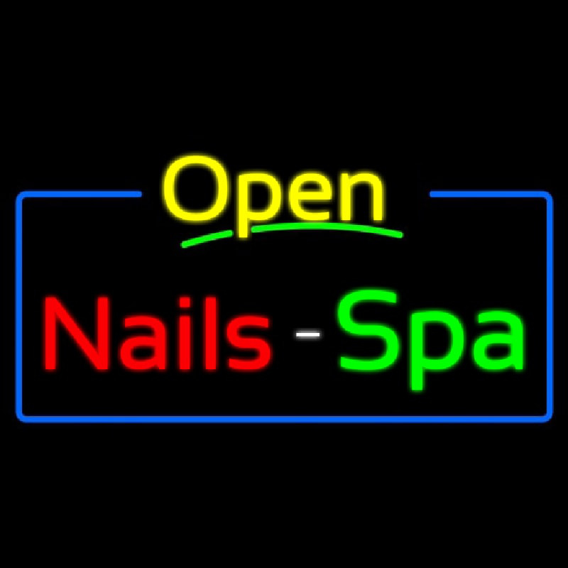 Yellow Nails Spa Open Leuchtreklame