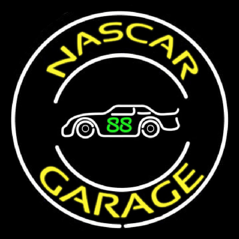 Yellow Nascar Garage Leuchtreklame