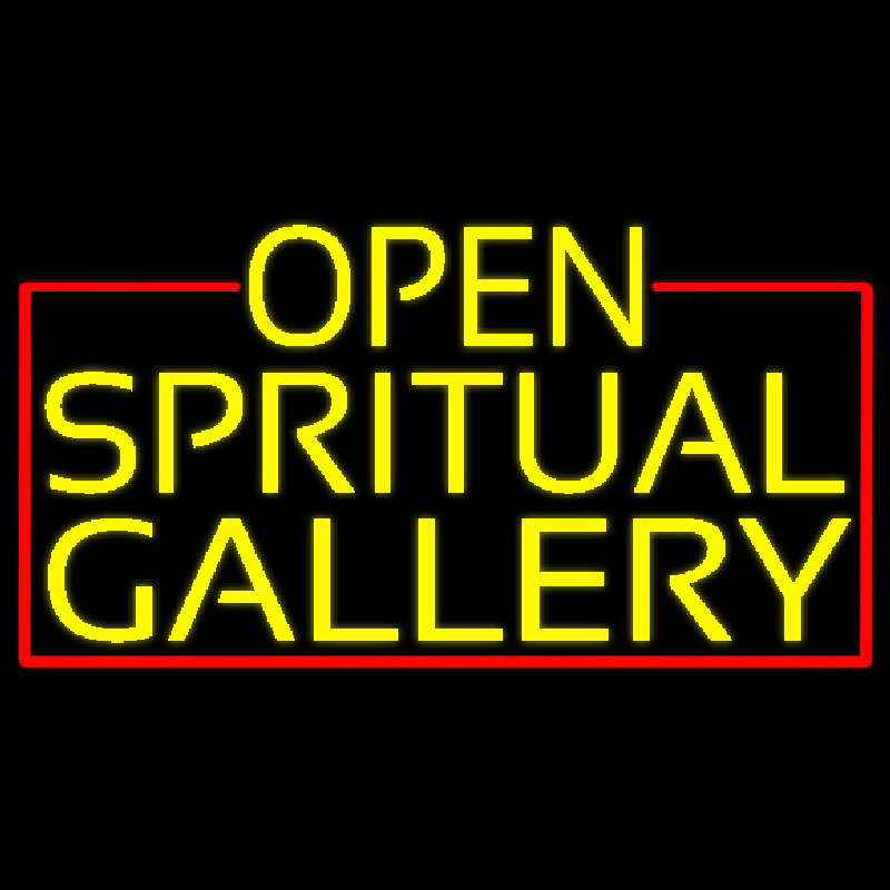 Yellow Open Spiritual Gallery With Red Border Leuchtreklame