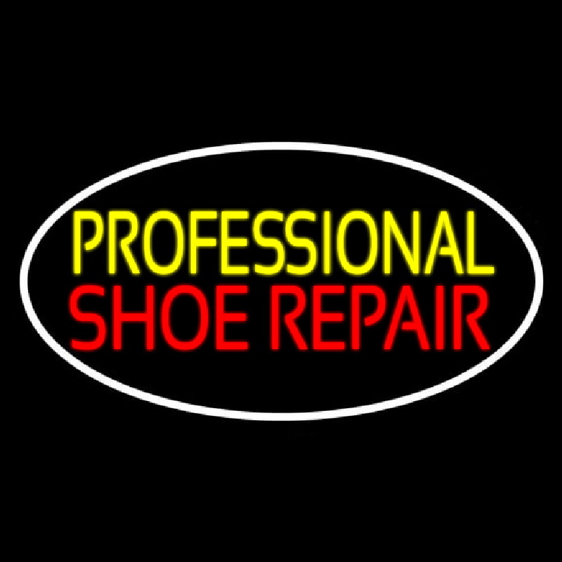 Yellow Professional Red Shoe Repair Leuchtreklame