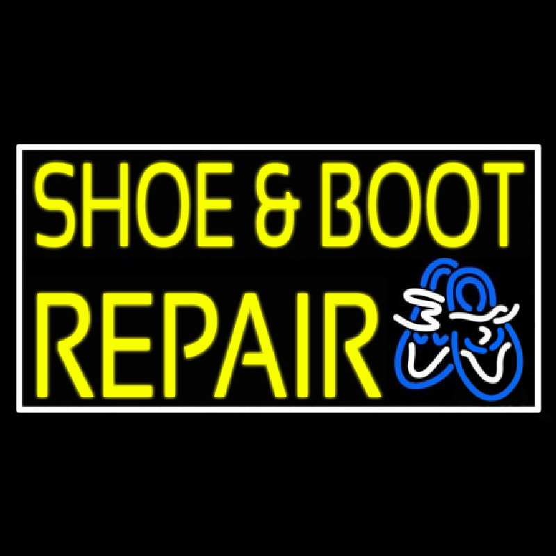 Yellow Shoe And Boot Repair Leuchtreklame