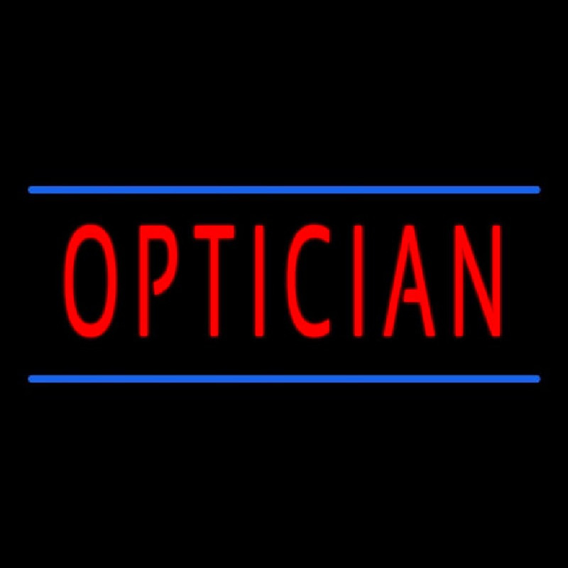 Red Optician Blue Lines Leuchtreklame