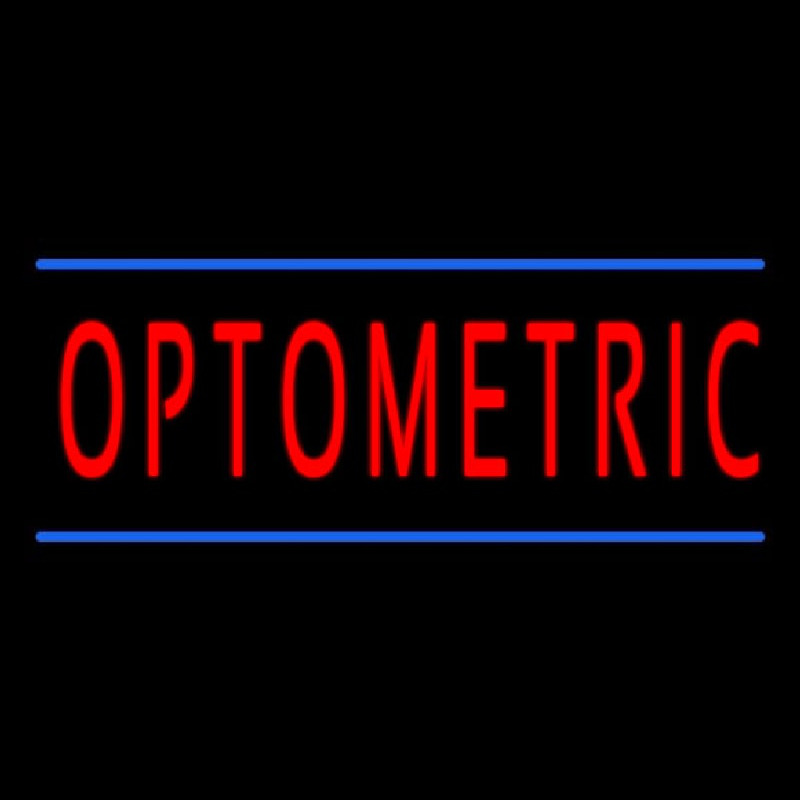 Red Optometric Blue Lines Leuchtreklame