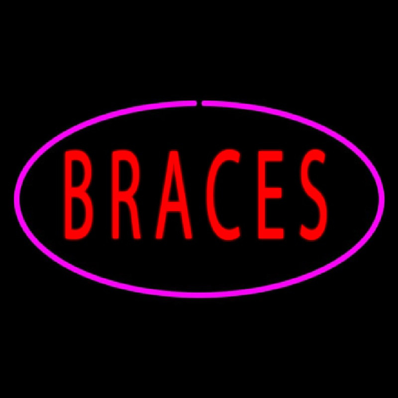 Braces Oval Pink Leuchtreklame