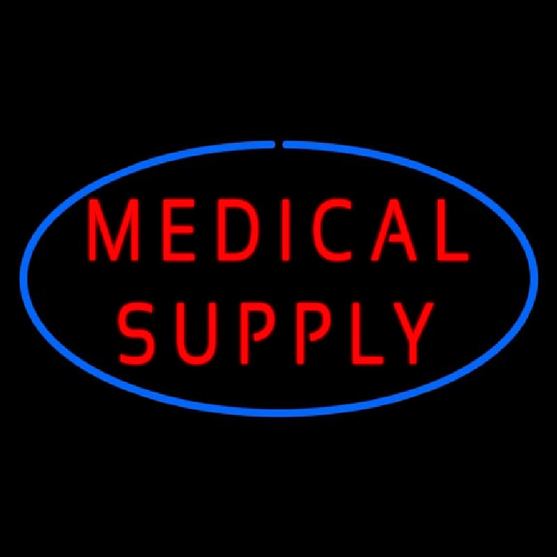 Red Medical Supply Oval Blue Leuchtreklame