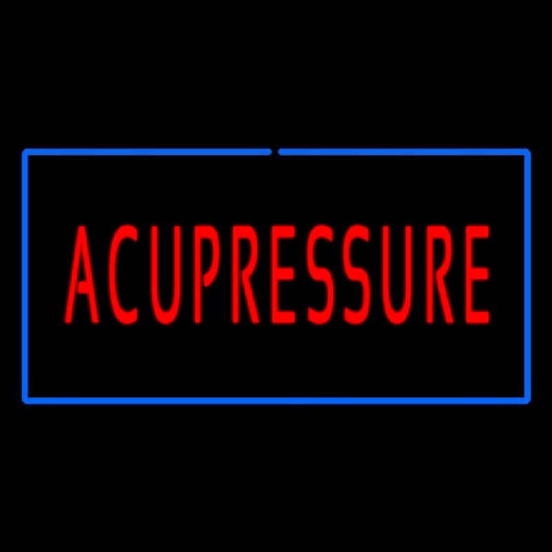 Red Acupressure Blue Border Leuchtreklame