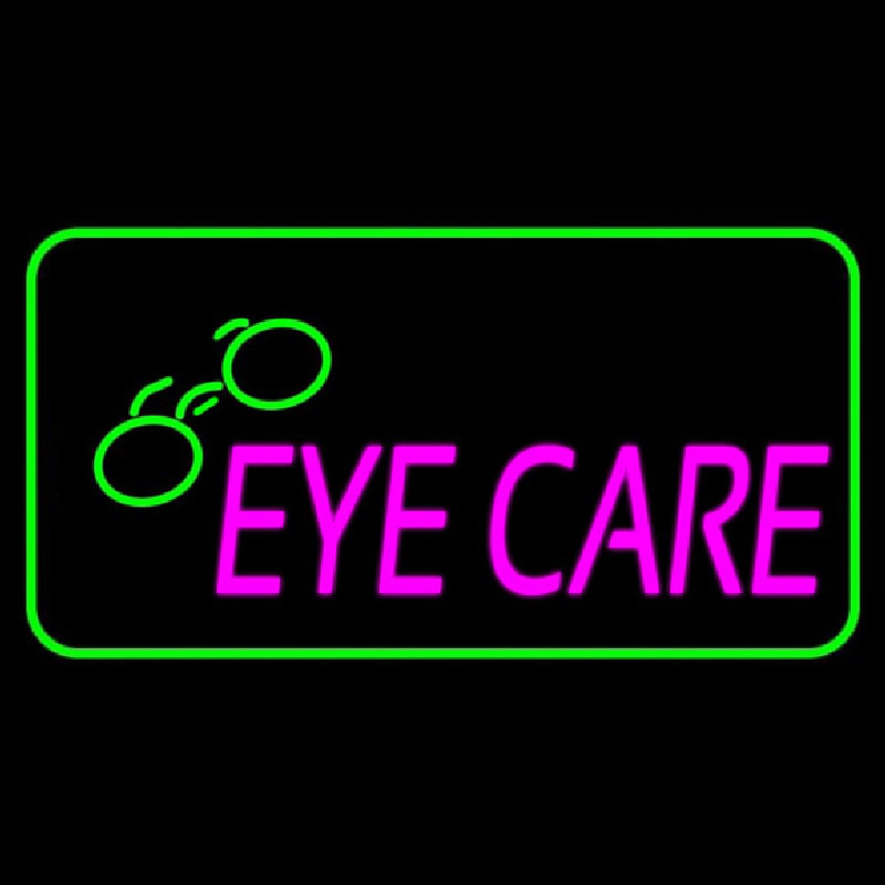 Pink Eye Care Logo Green Border Leuchtreklame