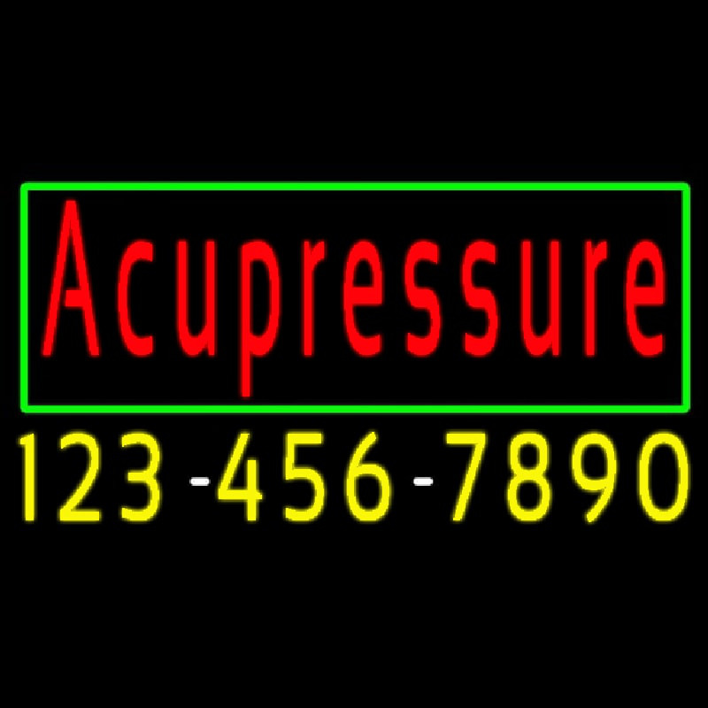 Red Acupressure With Phone Number Leuchtreklame