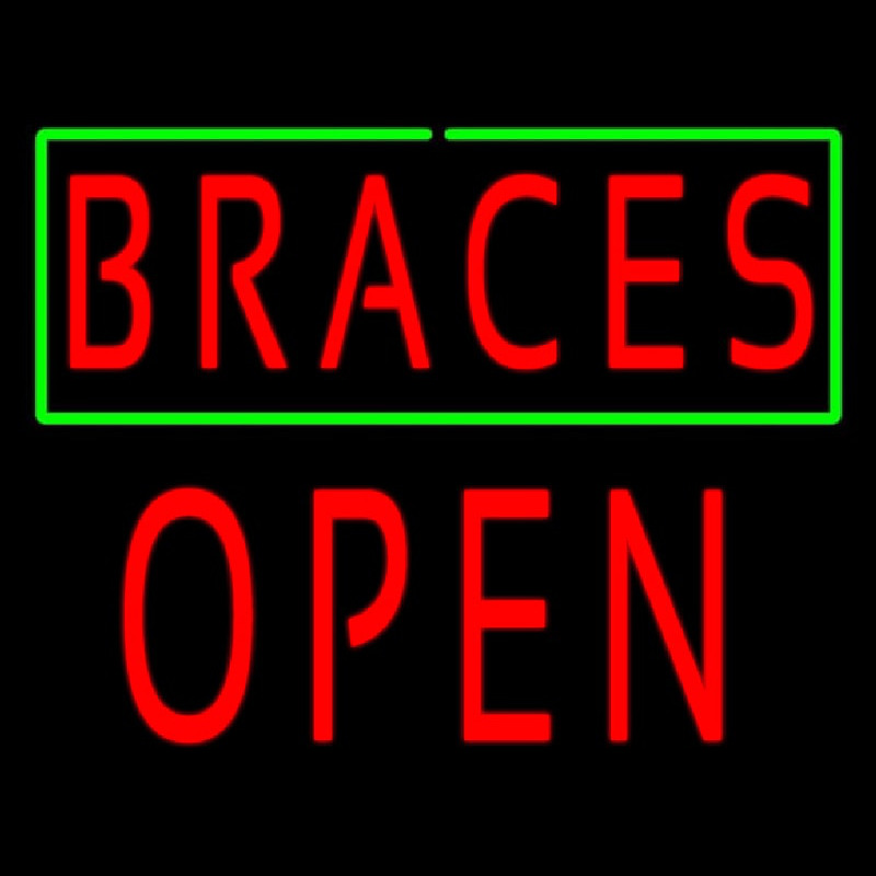 Braces Block Open Leuchtreklame