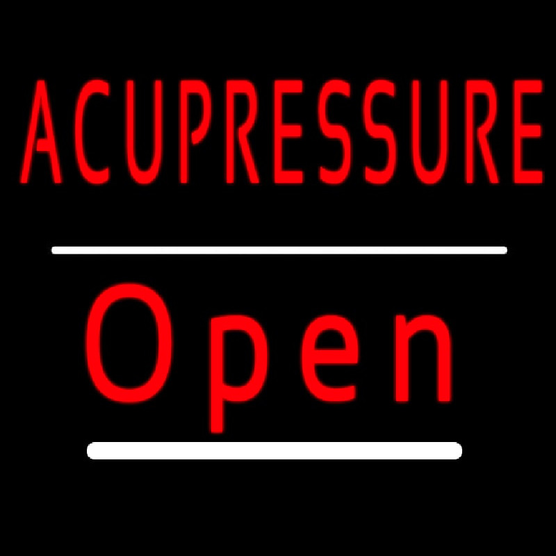 Acupressure Open White Line Leuchtreklame