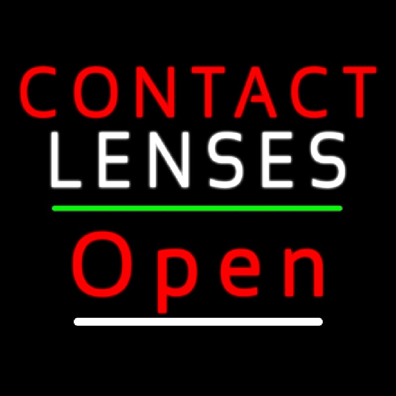 Contact Lenses Open Green Line Leuchtreklame