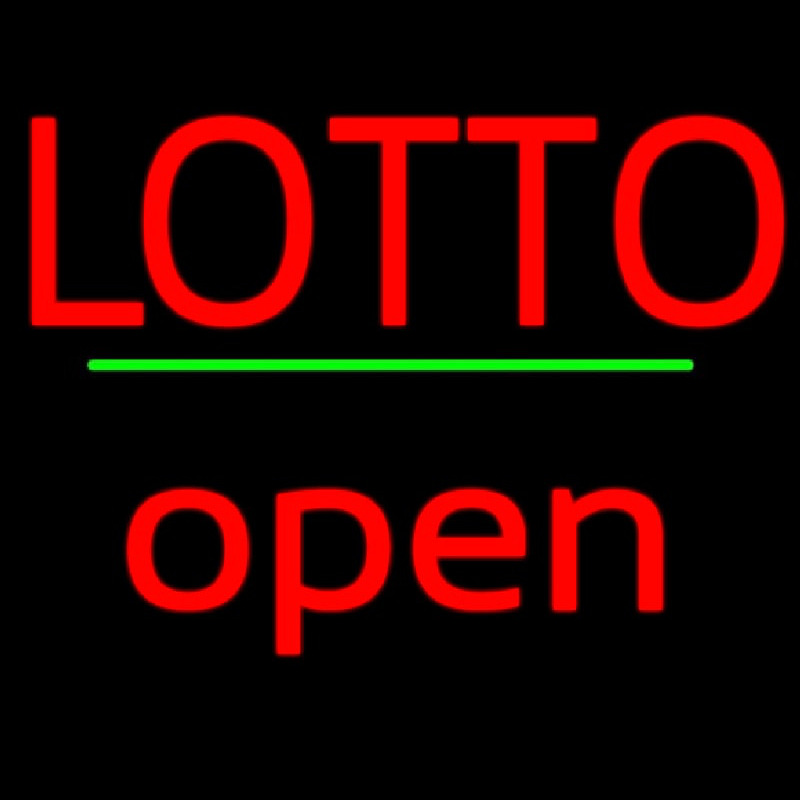 Red Lotto Green Line Open Leuchtreklame