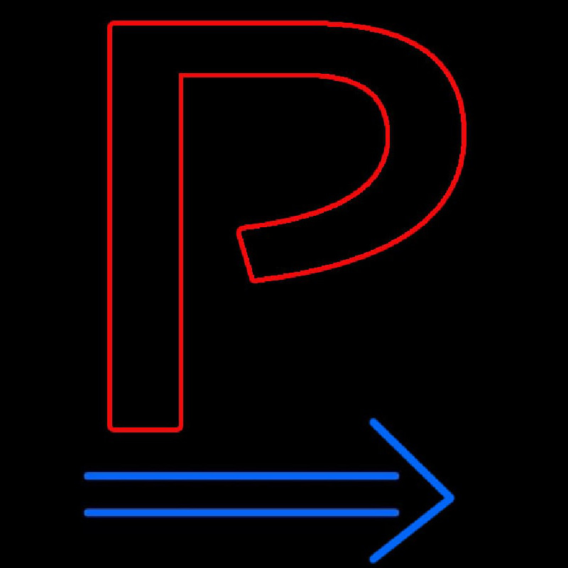 Parking P With Arrow Leuchtreklame