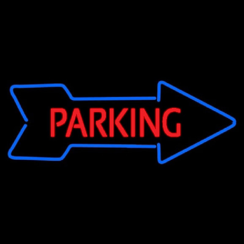 Parking With Arrow Leuchtreklame