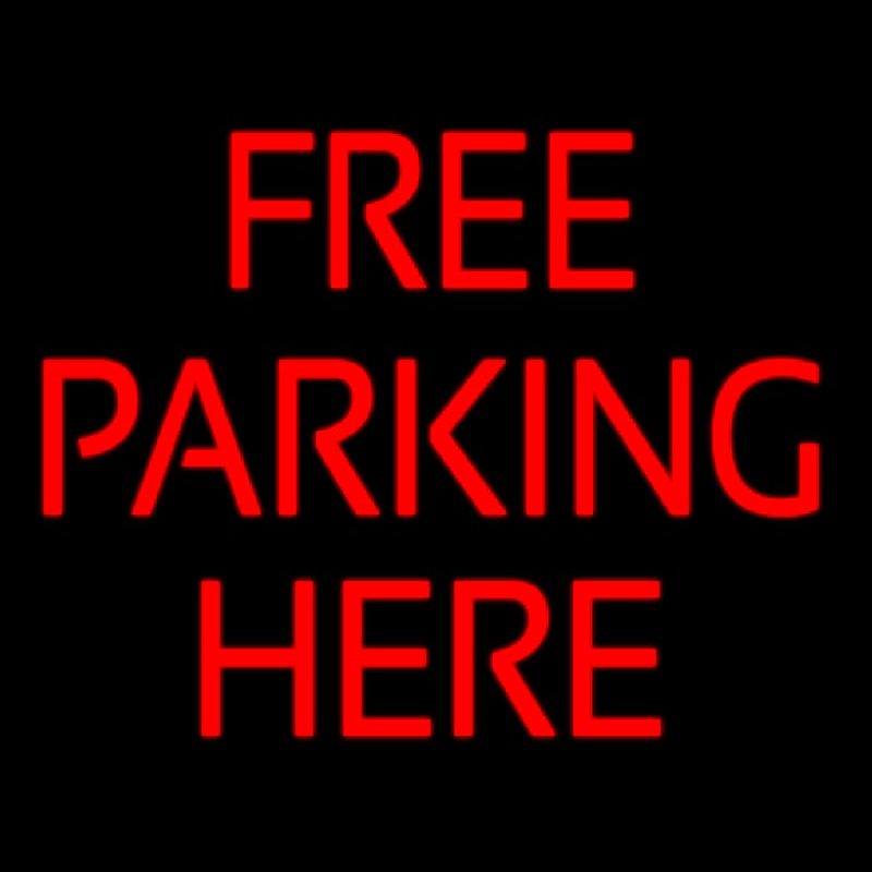 Red Free Parking Leuchtreklame