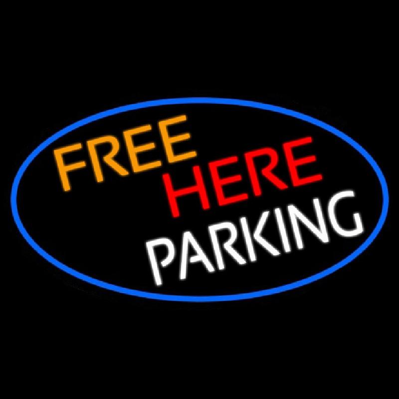 Free Her Parking Oval With Blue Border Leuchtreklame