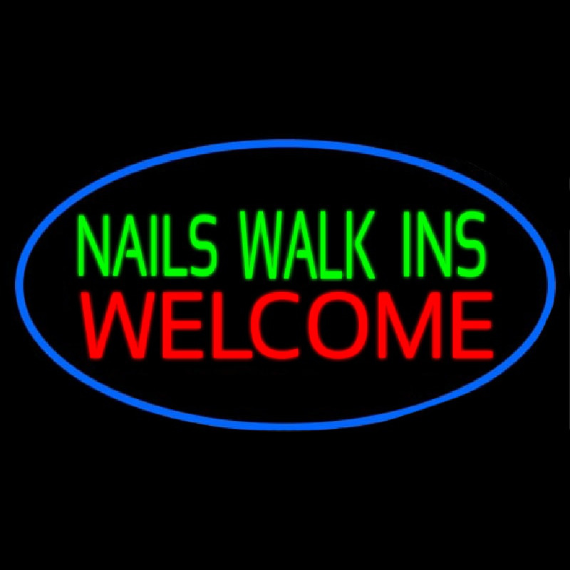 Green Nails Walk Ins Welcome Leuchtreklame