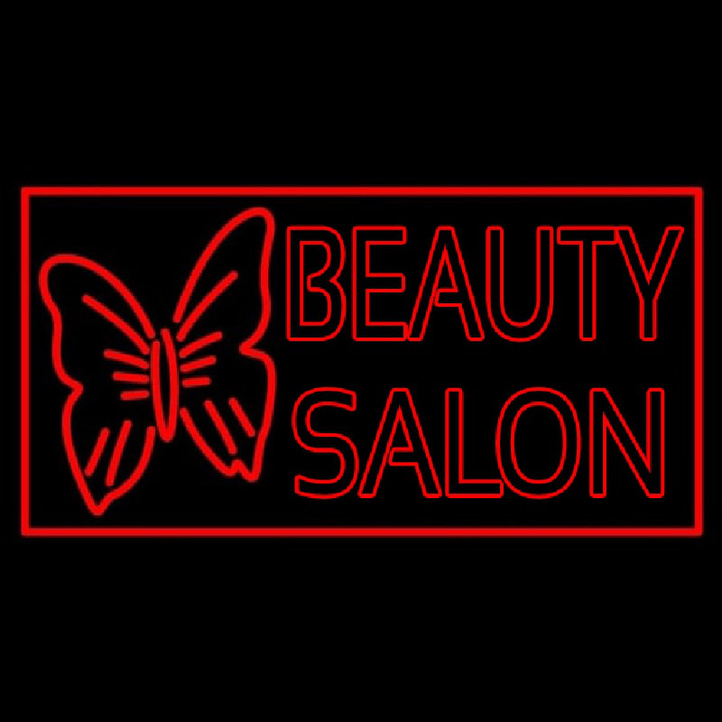 Beauty Salon With Butterfly Logo Leuchtreklame