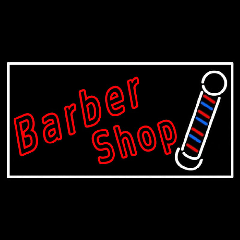 Double Stroke Red Barber Shop Leuchtreklame