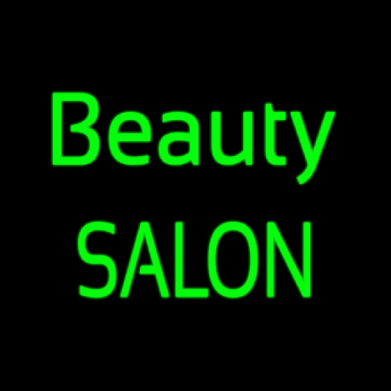 Green Cursive Beauty Block Salon Leuchtreklame