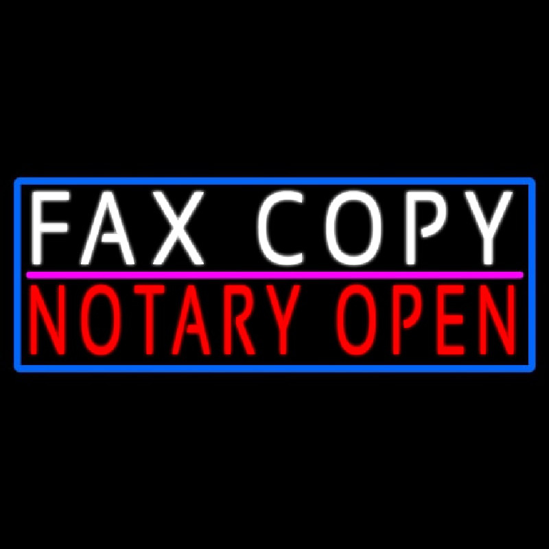 Fa  Copy Notary Open With Blue Border Leuchtreklame