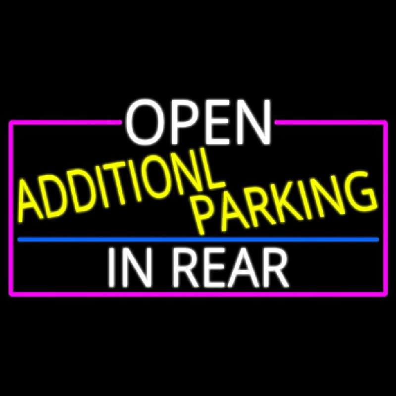 Open Additional Parking In Rear With Pink Border Leuchtreklame