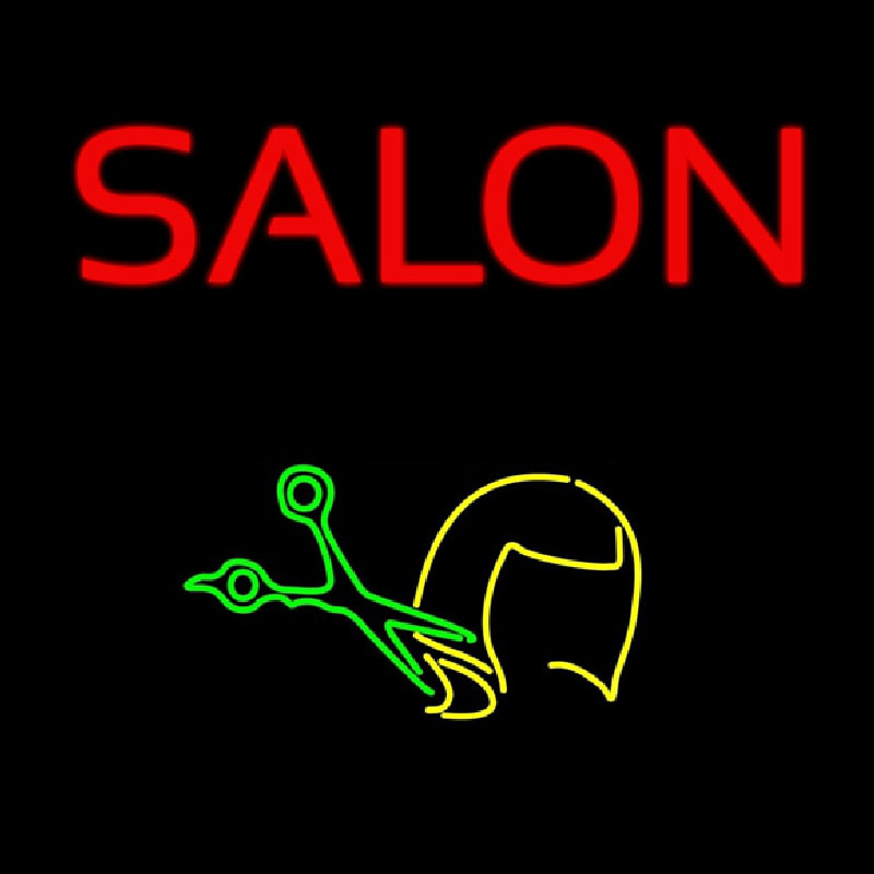 Salon With Scissor Logo Leuchtreklame