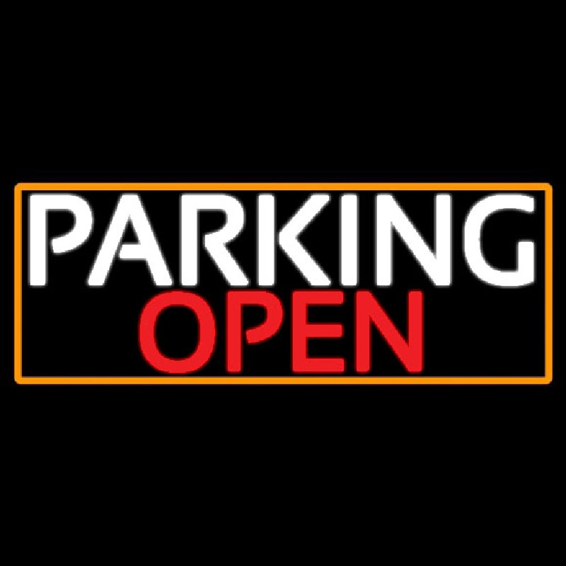 Parking Open With Orange Border Leuchtreklame