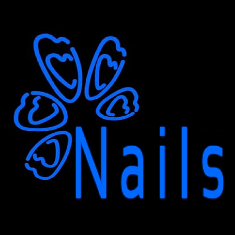 Blue Nails Logo Leuchtreklame