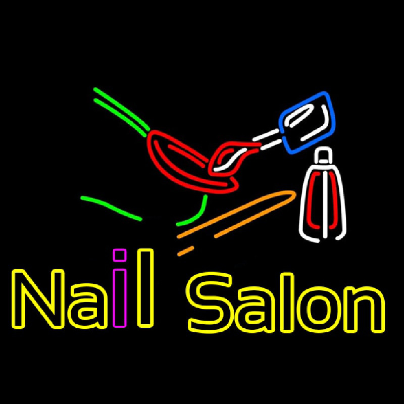 Double Stroke Nail Salon Logo Leuchtreklame