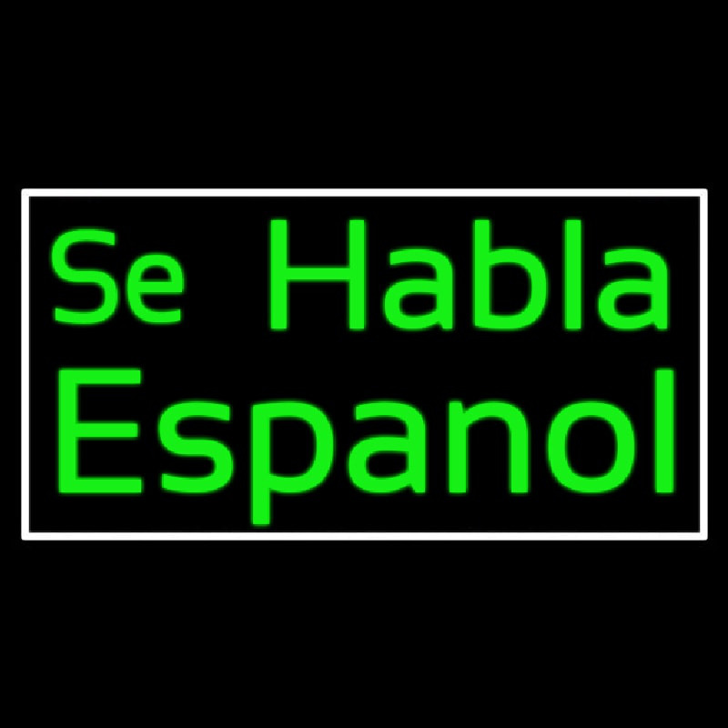 Green Se Habla Espanol Leuchtreklame