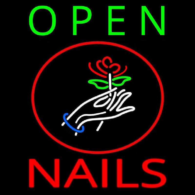 Nails Open Logo Leuchtreklame