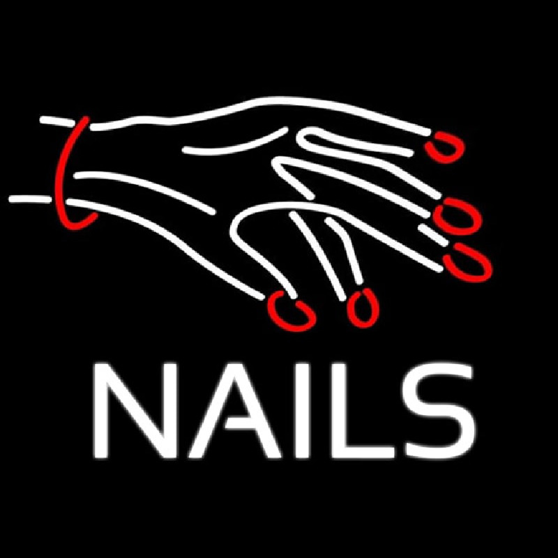 Nails With Hand Logo Leuchtreklame