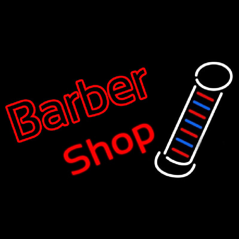 Double Stroke Red Barber Shop Leuchtreklame