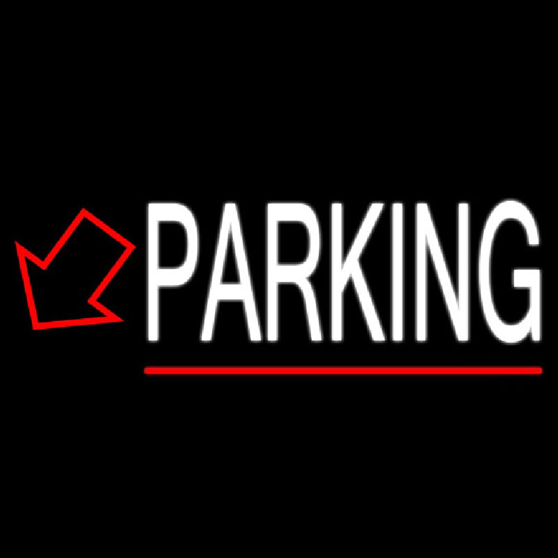 Parking With Down Arrow And Red Border Leuchtreklame