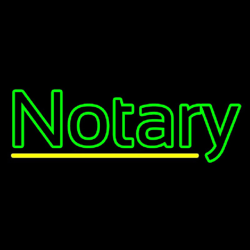 Double Stroke Green Notary Leuchtreklame